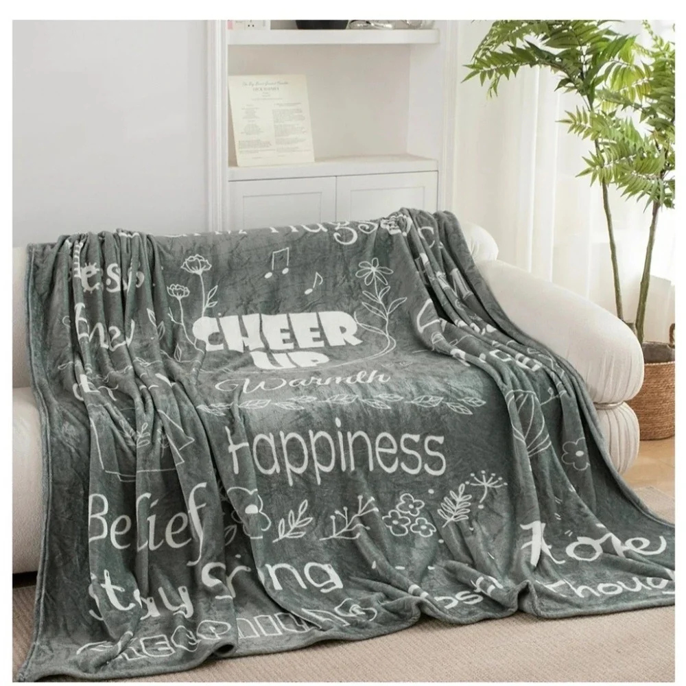 Get Well Soon Blanket - Healing Blanket with Inspirational Words Sz‎ Twin
